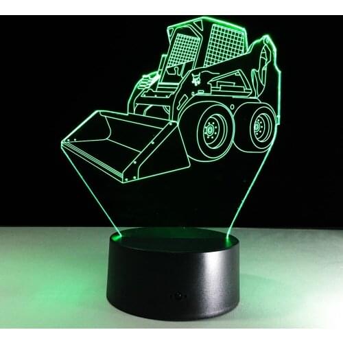 Action figures new bulldozer remote control seven color touch 3D LED Cartoon characters acrylic visual lamp Christmas light