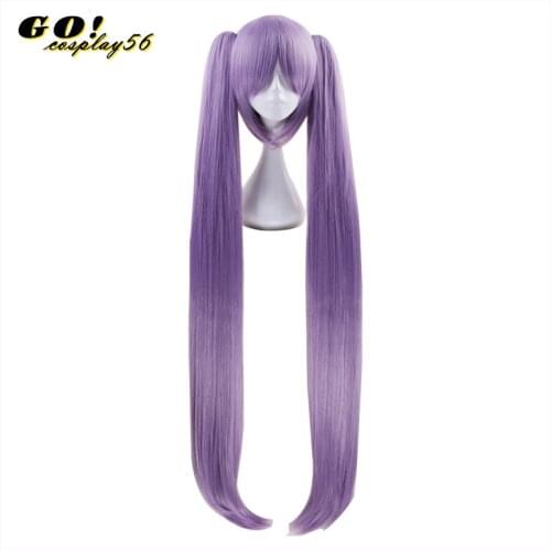 FGO Fate Cosplay Wig Euryale Stheno Long Stright Purple Hair Cosplay Base Wig + Pigtails