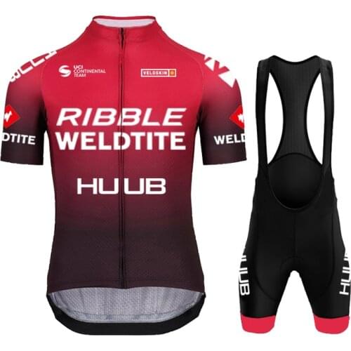 2021 HUUB New Bicycle Ribble Weldtite Team Short Sleeve Maillot Ciclismo Men MTB Cycling Jersey breathable Cycling Clothing Set