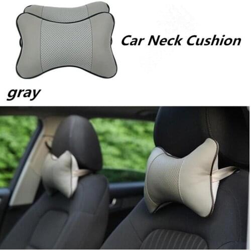 2PCS Leather Knitted Car Pillows Headrest Neck Rest Cushion Support Seat Accessories Auto Safety Head Neck Rest Relax Pillow