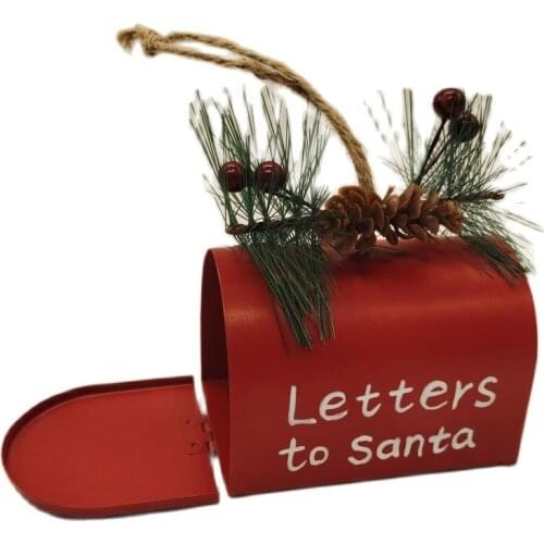 Red Metal Mailbox Christmas Tree Decoration