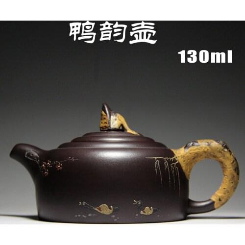 Authentic Yixing ZishaTeapot Ore Purple Duck Rhyme Famous teapot crafts