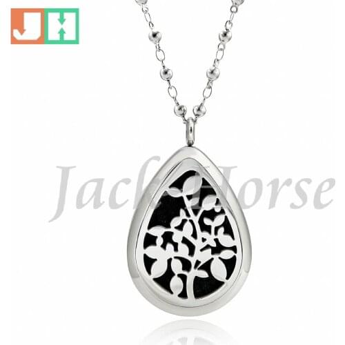 Stainless Steel Essential Oil Diffuser Necklace Pendant Perfume Pendant water drop tear drop Aromatherapy Pendant Necklace