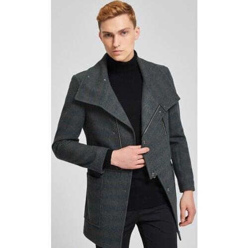 Coat Mens Short Wool Coats Man Jacket Casual Winter Coat Men Grey Mens Coats Overcoats Abrigo Hombre KJ251 s s s