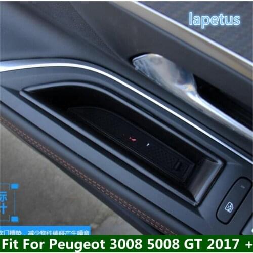 Lapetus Front Door Armrest Storage Pallet Container Box Molding Decoration Fit For Peugeot 3008 5008 GT 2017 - 2021 Plastic
