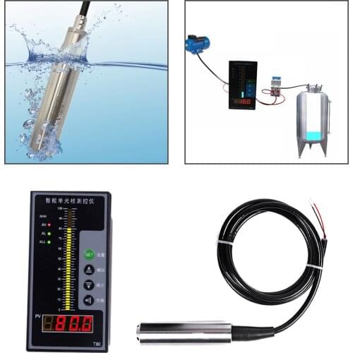 Submersible Level Sensor 4-20mA, Throw-In Type Liquid Level Sensor, 24V DC Input Liquid Level Transmitter, 0-5M Measuring Range