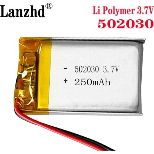 Polymer Li-Po battery 052030 502030 3.7V 250mah li ion battery MP3 MP4 toy polymer lithium battery For GPS MID Bluetooth Headset