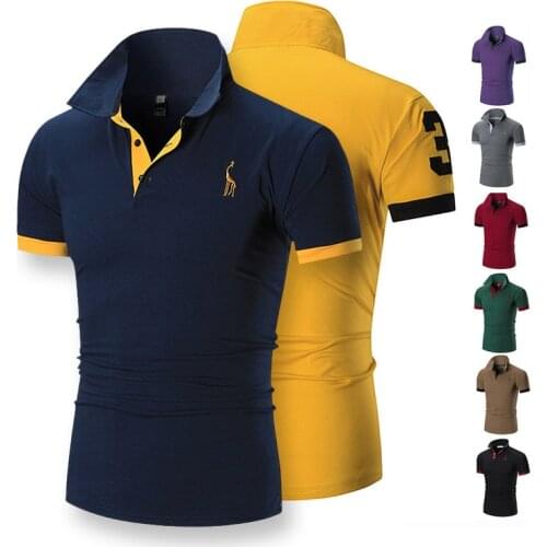 Summer Polo Shirt Mens Casual Short Sleeve Polo Shirt Men Fashion Embroidery Business Number