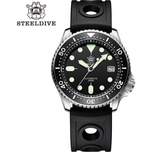 STEELDIVE SD1996 316L Stainless Steel JAPAN Automatic Winding NH35 Movement Ceramic Bezel Mens 200m Dive Mechanical Watch