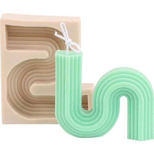 Silicone Candle Mold DIY Soap Morandi Abstract Architectural Geometric Handcraft Ornaments Candles Mould Making Tool 2021 New