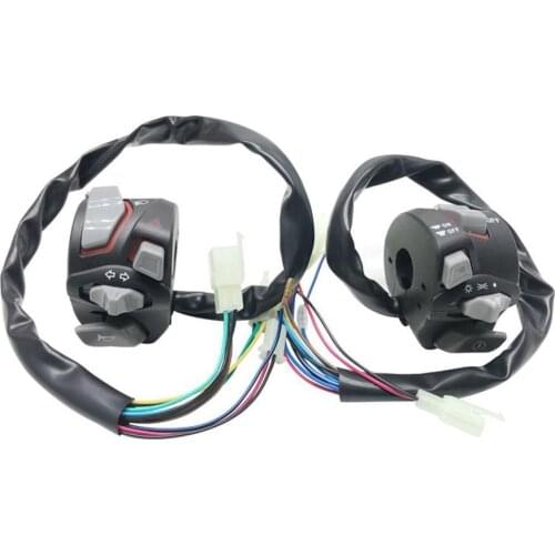 7/8'' 22mm Universal Motorcycle Handlebar Switch Headlight Warning Light Turn Signal Horn Start Kill Button With LED Light