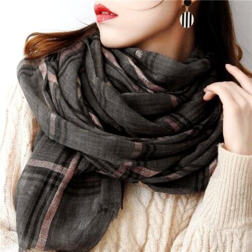 Women Cashmere Scarf with Warm Long Wraps Scarf Autumn Scarf England Classic Plaid Cashmere Scarves 2020 Fashion Luxury Shawl