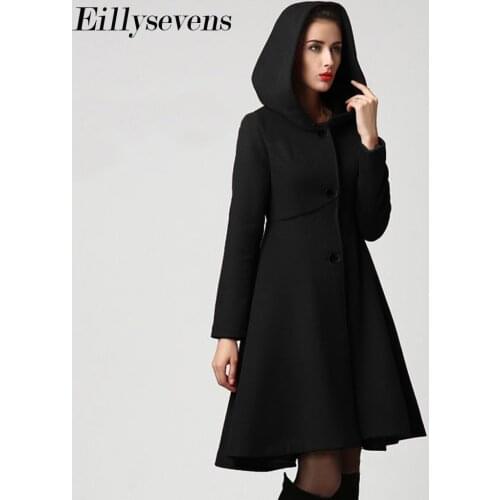 2020 Fashion Winter Autumn Women Wool Coat Long Sleeve Solid Belted Loose Warm Woolen Jacket Hooded Outerwear