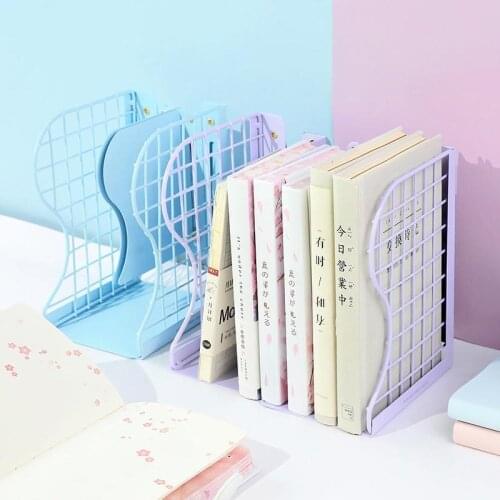 1PC Creative Retactable Grid Metal Adjustable Reading Book Bookends Stand Holder Bookshelf Document Magazine Organizer Holder