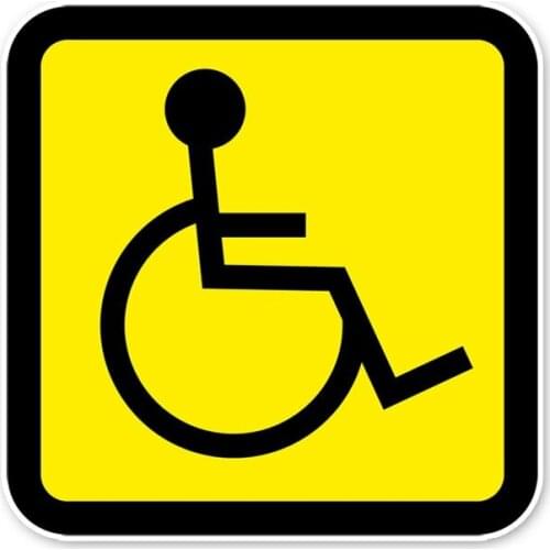 10cm*10cm 1 pcs Warning Car Stickers Attention Security Sign Disability Disabled Accessories Reflective PVC Decal for Golf VW