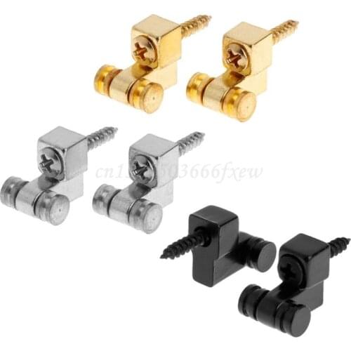 2Pcs Black Metal String Retainer Trees Roller Guitar Bass Accessories Parts