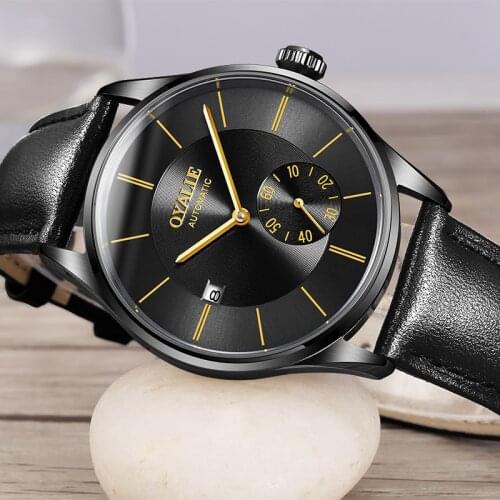 2020 Mechanical Watch Mens Top Brand Luxury Automatic Mechanical Watch Men Leather Business Watches