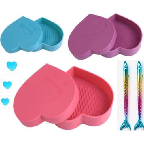 3Pcs/Set Large Capacity Heart shape Point Drill Diamond Painting Tray Plate Embroidery Tool Diamond Embroidery Accessories