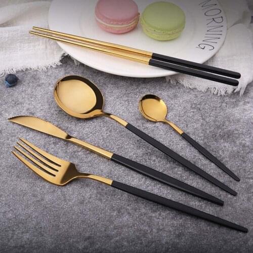 4pcs Exquisite Tableware Set 18/10 Stainless Steel Cutlery Dinner Set Knife Fork Spoon Silverware Set Kitchen Dinnerware Set