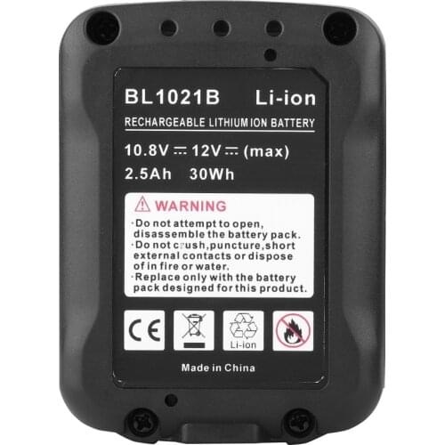 Latest Upgraded BL1012B Rechargeable Battery 12V 2500 MAh Lithium Ion For Makita 12V Battery CXT BL1021B BL1020B BL1041B BL1040B