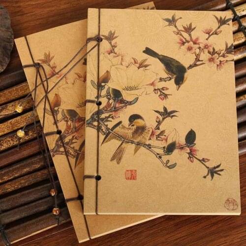 1pcs Spring Frenzy Year-of-the-Round Artwork Line Handmade Blank Antique Notebook Series of Chinese Paintings Distribution