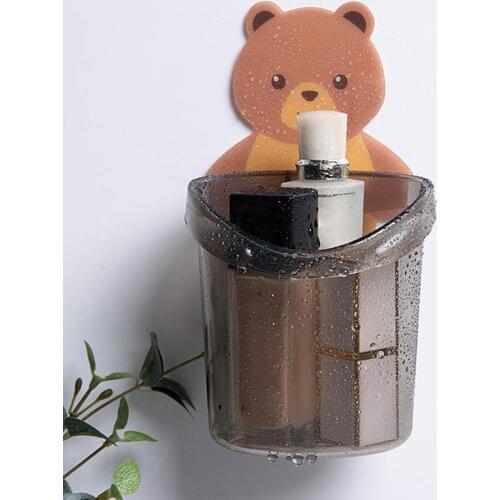 Cute Bear Toothbrush Holder Storage Rack Bathroom Accessories Set Toothpaste Holder Tooth Brush Stand Shelf Bath Accessories