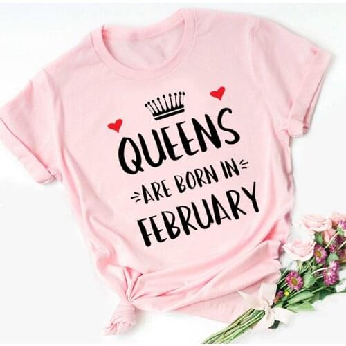 FIXSYS Women T-shirt Febury Queen Nurse T-shirt Summer Funny Design Tops Casual Ladies Short Sleeve Tee Harajuku Girl T-shirt