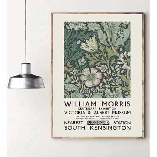 William Morris Canvas Print The Victoria and Albert Museum Exhibition Poster London Underground Art Nouveau Painting Wall Decor