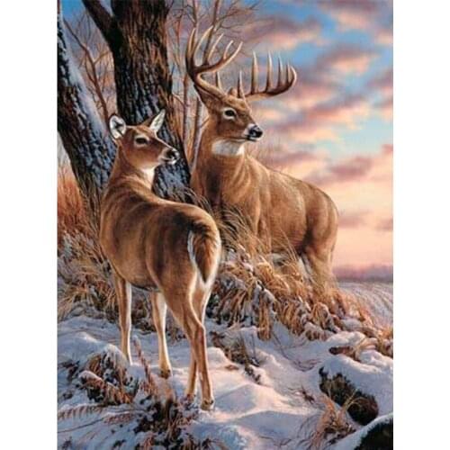 Animal deer Needlework Aide sets Cross stitch 14CT Unprinted Embroidery kits Arts Cross-Stitching,DIY Handmade