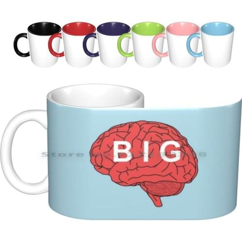 Big Brain Ceramic Mugs Coffee Cups Milk Tea Mug Pewdiepie Geek Smart Anatomy Human Thinking Thinker Cerebrum Geeky Nerd Nerdy