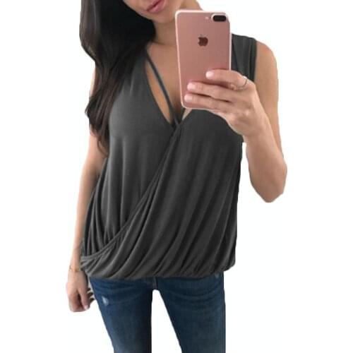 Summer Shirts Solid-color V-neck Small Sling Vest Top White Yellow Gray Blue Wine Red Mesh Top