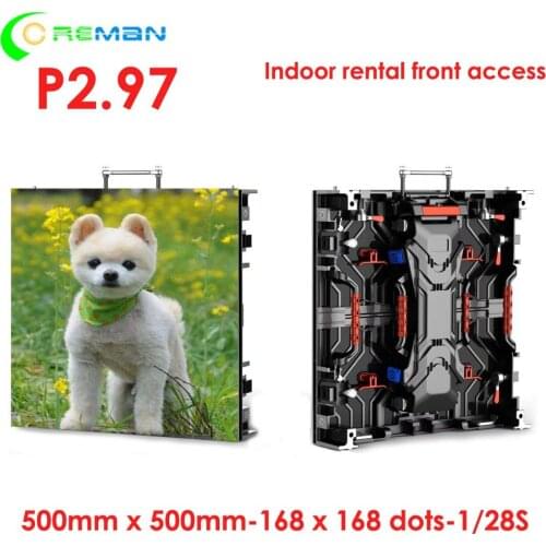 Front installation magnetic led display p2.9 P2.3 P2.4 , light weight supler slim easy carry led panel with powercon network cab