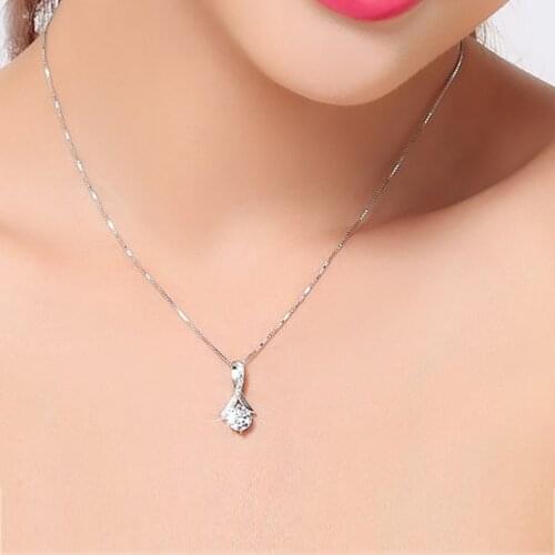 Fashion Women Silver Plated Zircon Micro-inlaid Wild Clavicle Chain Necklace Simple Clothing Accessories Pendant Jewelry Gift