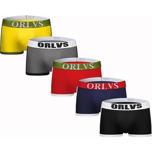 ORLVS Brand Men Underwear Boxers Cotton Male Panties Sexy Gay penis pouch Cotton Underpants Men Boxers Slip shorts Men