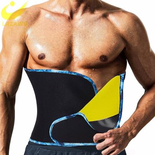 LAZAWG Men Waist Trainer Slimming Body Shaper Sauna Neoprene Belt Sport Belly Trimmer Corsets Workout Fat Weight Loss Shapewear