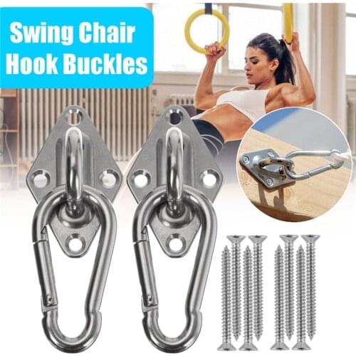 2Pcs Wall-mounted Ceiling Anchor Hooks Stainless Steel Hammock Fixed Plate Kits for Swing Sandbag