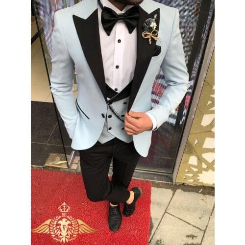 Latest 3 pieces groom wedding men suits mens terno masculino tuxedo costumes de smoking pour hommes men(Jacket+Pants+Tie+Vest)