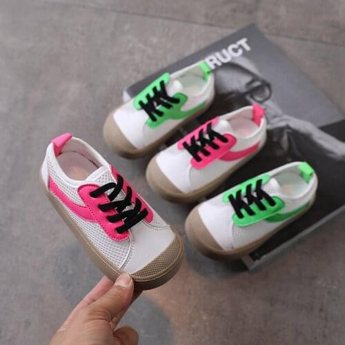 2021 Summer New Girls and Boys Soft Sole Shoes Mesh Breathable Foot Single Shoes Childrens Comfortable Casual Shoes All-match