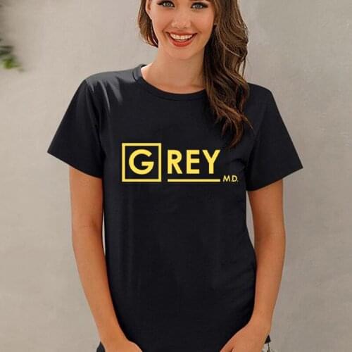 GREY Letter Creative Design Printed Female Tshirt Summer Fashion Short Sleeve Loose Tops Streetwear Hip Hop Hipster Y2k Tees