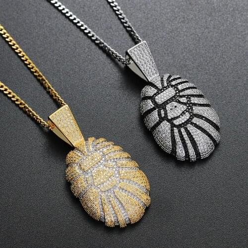 Bling Animal Orangutan Head Pendant Full Iced Cubic Zirconia Necklace Fashion Hip Hop Jewelry For Gift