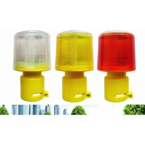 4LED Solar Powered Traffic Warning Light, white/yellow/red LED Solar Safety Signal Beacon Alarm Lamp
