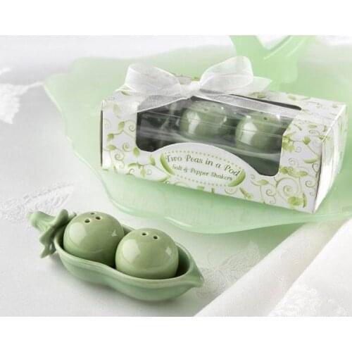 Two Peas in a Pod Salt and Pepper Shakers Wedding Favors