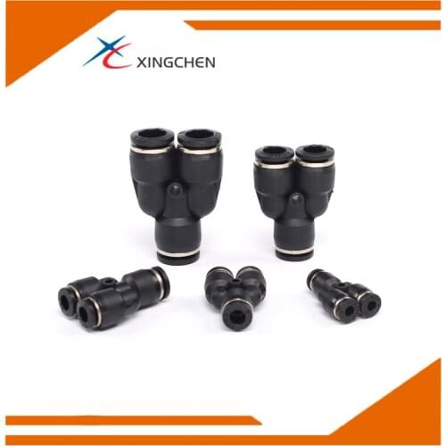 PY-4 PY-6 PY-8 PY-10 PY-12 PW6-4 PW8-6 PW10-8 PW12-10 Black Y-shaped three-way connector PY PW series