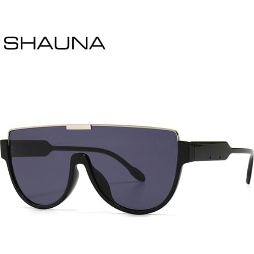 SHAUNA Retro Oversized One Piece Sunglasses Women Fashion Brand Designer Champagne Clear Sun Glasses Men Shades UV400 Goggles