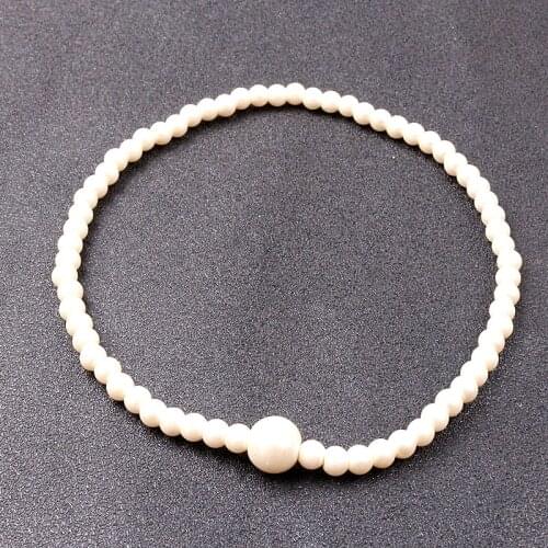 Choker Necklaces for Women Girls Boho Seed Bead Choker Hawaiian Handmade Pearl Beads Necklace Chain Jewelry