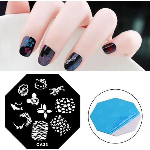 ZINXIN Stamping Plates Bowknot Pirate Skull Kiss Lip Print Leaves Animal Nail Art Template Image Plate Stencil Nails DIY Tools