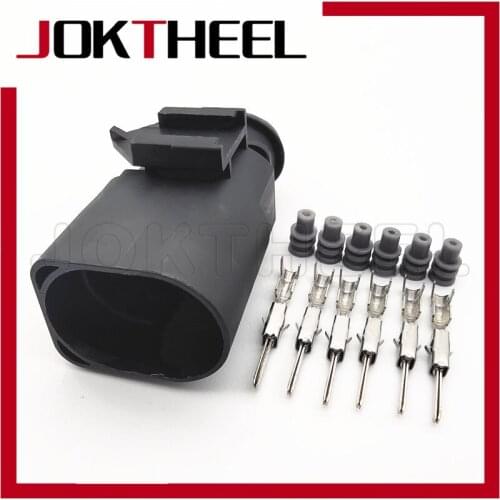 1-20sets 6 Pin 1.5mm male auto fuel injector connector throttle Temp sensor plug for Golf Jetta Passat Polo AUDI A3 A4 3B0973813