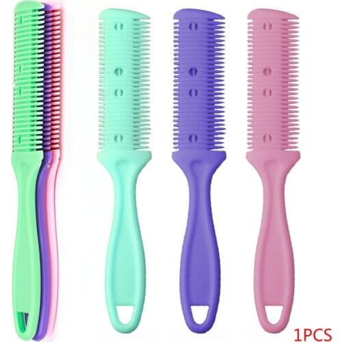 1 double-sided hair razor comb hairdressing beauty men and women hair styling tools random color, cutting thinning and shaping