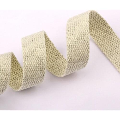 10 Yards Beige Cotton Webbing Canvas Ribbon 20mm/25mm/38mm Tenacity Backpack Strap Sewing Tape DIY Craft Accessories