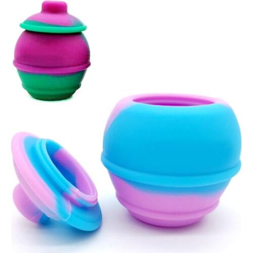 10Pcs Silicone Jar 28ml Oil Wax Dab Tobacco Storage Box Case Shisha Hookah Cigarette Smoking Accessories Kitchen Container